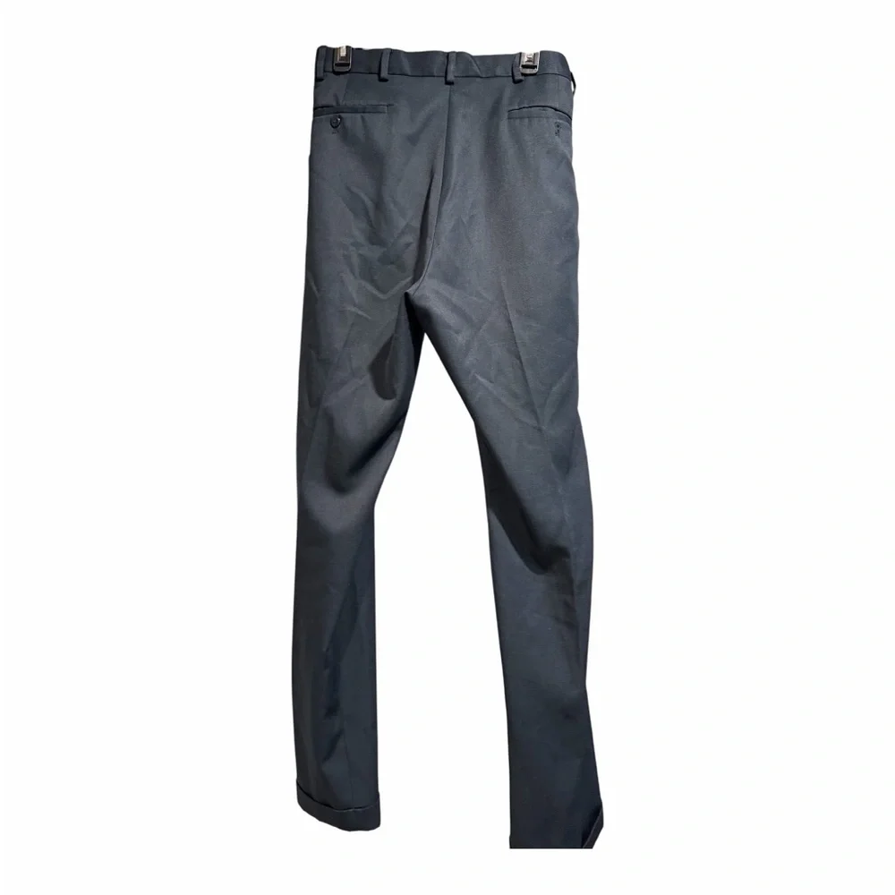 Louis Raphael Men's Dress Pants 44x32 Dark Charcoal Hidden Extension Waistband